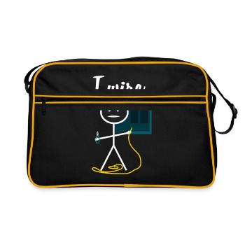 Électricien électricien - Sac Retro - noir/or - Devant