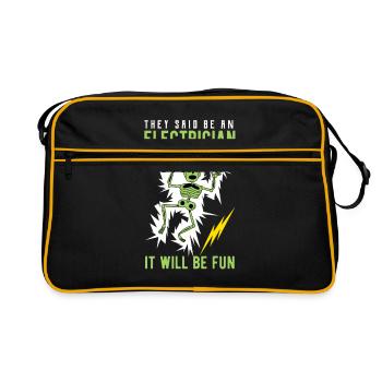 Électricien électricien - Sac Retro - noir/or - Devant