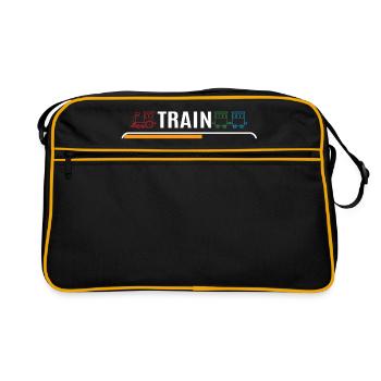Train trains modèle ferroviaire chemin de fer cadeau - Sac Retro - noir/or - Devant