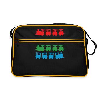 Train trains modèle ferroviaire chemin de fer cadeau - Sac Retro - noir/or - Devant