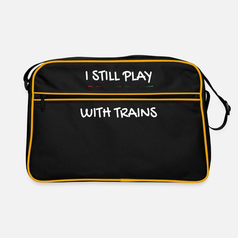 Zug Züge Modeleisenbahn Eisenbahn Geschenk - Retro Tasche - Schwarz/Gold