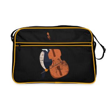 Cadeau chat contrebasse - Sac Retro - noir/or - Devant