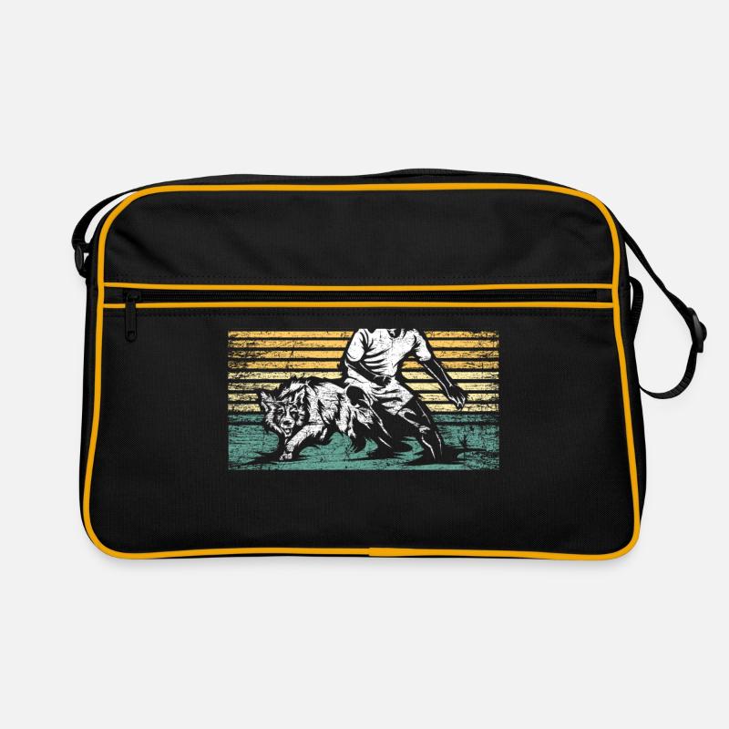 Border Collie Geschicklichkeit Retro Tasche