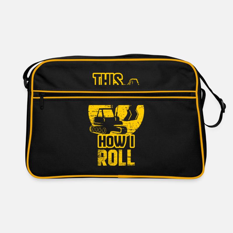 Bagger - Retro Tasche - Schwarz/Gold