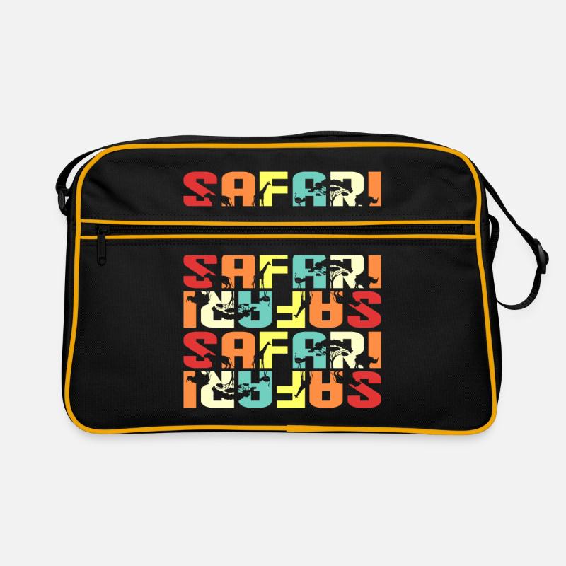 Safari - Retro Tasche - Schwarz/Gold