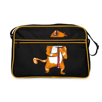Hautbois chat - Sac Retro - noir/or - Devant