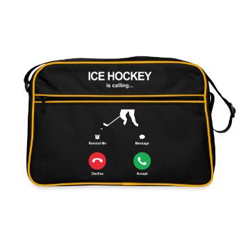 Idée cadeau chemise de joueur de hockey sur glace - Sac Retro - noir/or - Devant