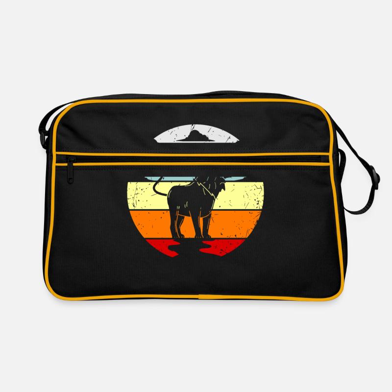 Löwe Löwin Geschenk Geschenkidee - Retro Tasche - Schwarz/Gold