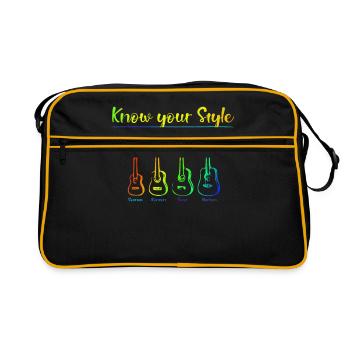 Ukulele sizes - Retro Bag - black/gold - Front