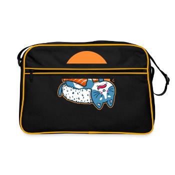 Sushi cat cat anime kawaii cats japan gift - Retro Bag - black/gold - Front