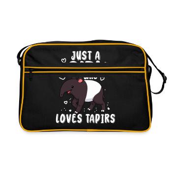 Tapir Shirt Ladies Tapir Gift Tapis de selle Tapir - Sac Retro - noir/or - Devant