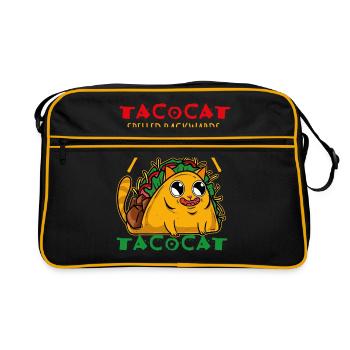 Tacocat Backwards Is Tacocat Burrito Cat Taco - Retro Bag - black/gold - Front