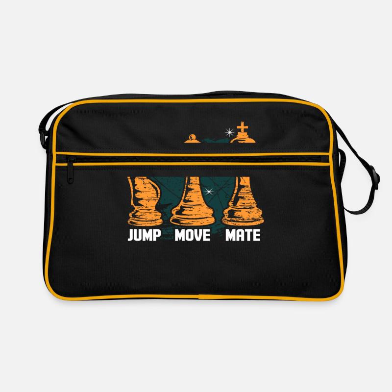 Schach - Retro Tasche - Schwarz/Gold