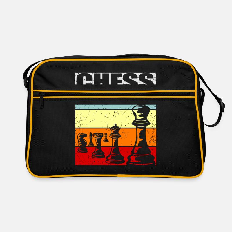 Schach - Retro Tasche - Schwarz/Gold