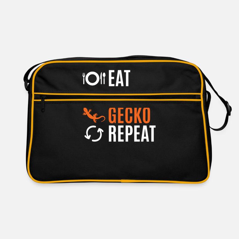 Gecko - Retro Tasche - Schwarz/Gold
