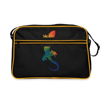 Idée cadeau Geckos Pet Shirt - Sac Retro - noir/or - Devant