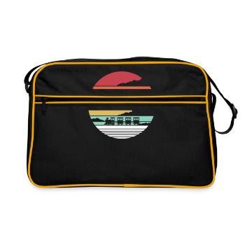 Train trains modèle ferroviaire chemin de fer cadeau - Sac Retro - noir/or - Devant