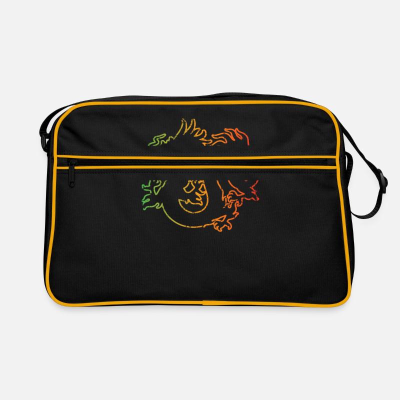 Drache - Retro Tasche - Schwarz/Gold