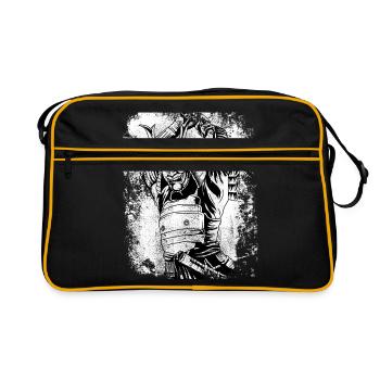 Vintage samurai shirt japan 7 virtues samurai - Retro Bag - black/gold - Front