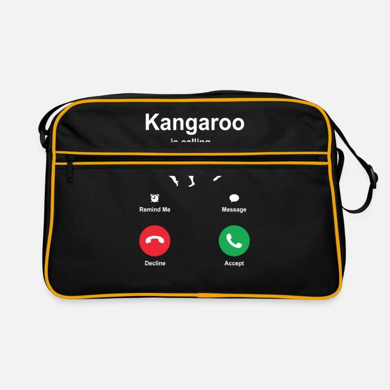Känguru - Retro Tasche - Schwarz/Gold