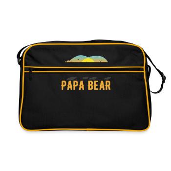 Papa Bear - Cool Father's Day Gift Graphic Design - Retro Bag - black/gold - Front