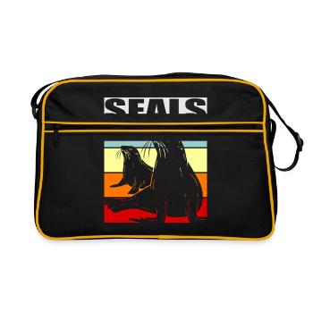 Robbe - Retro Tasche - Schwarz/Gold - Vorne