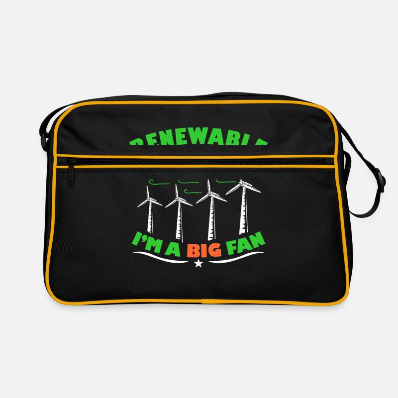 Windmühle - Retro Tasche - Schwarz/Gold