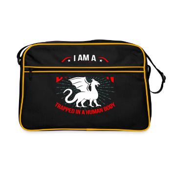 Idée cadeau chemise dragon - Sac Retro - noir/or - Devant