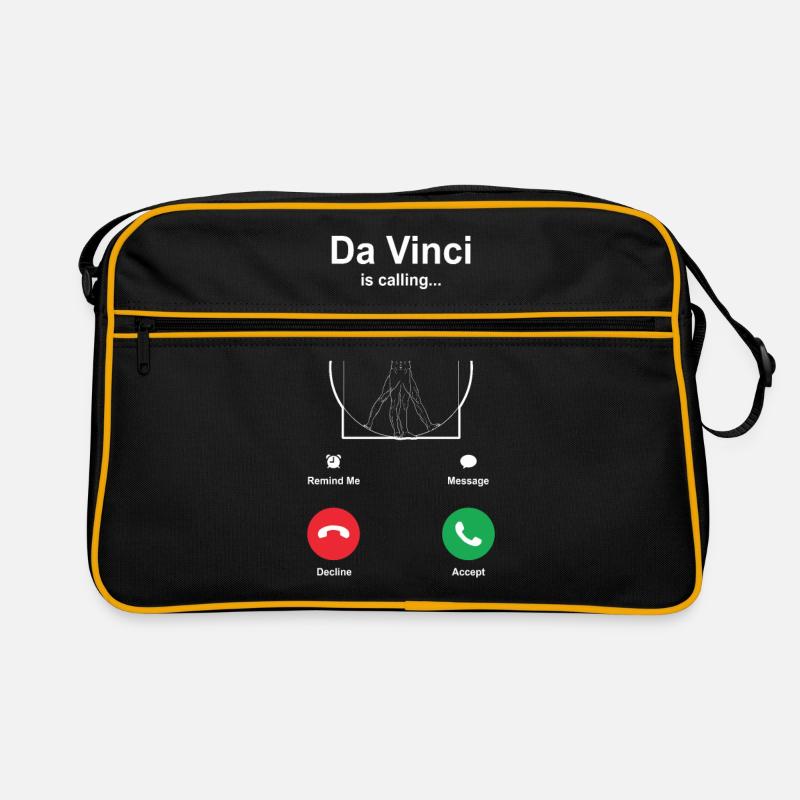 Leonardo da Vinci - Retro Tasche - Schwarz/Gold