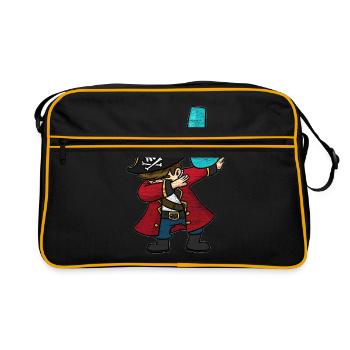 6e anniversaire du capitaine Pirate Dab - Sac Retro - noir/or - Devant