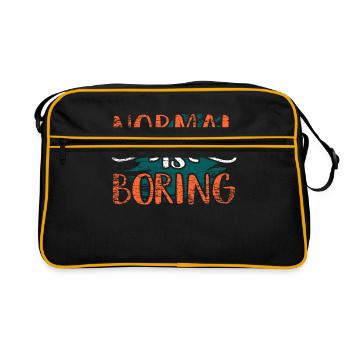 Citation drôle - Sac Retro - noir/or - Devant