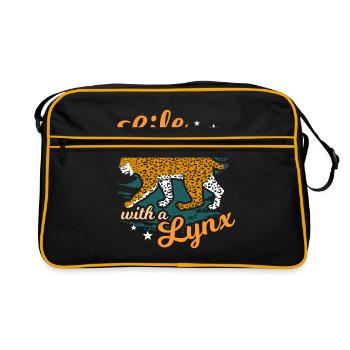 Luchs - Retro Tasche - Schwarz/Gold - Vorne