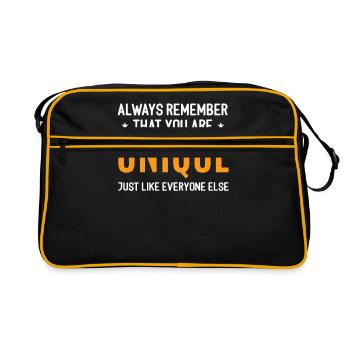 Citation drôle - Sac Retro - noir/or - Devant