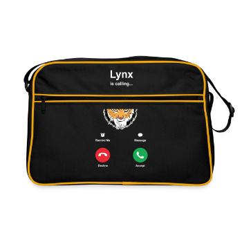 Luchs - Retro Tasche - Schwarz/Gold - Vorne