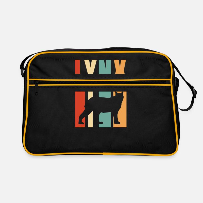 Luchs Wildkatze Shirt Geschenkidee Retro Tasche