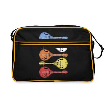 Vintage Mandolin Country Music Retro Bluegrass - Retro Bag - black/gold - Front