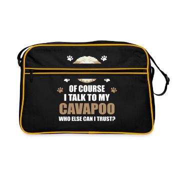 Cavapoo Hunderasse Shirt Geschenkidee - Retro Tasche - Schwarz/Gold - Vorne