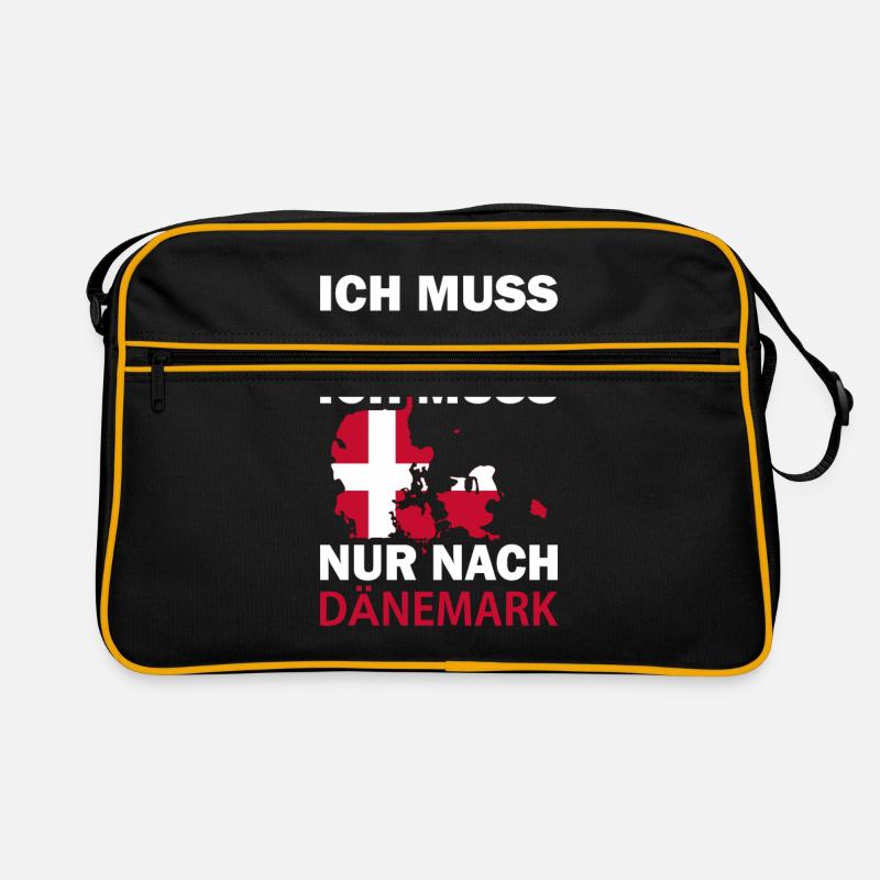 Dänemark - Retro Tasche - Schwarz/Gold