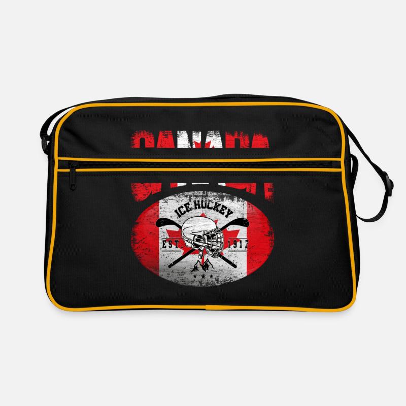 Kanada Eishockey - Retro Tasche - Schwarz/Gold