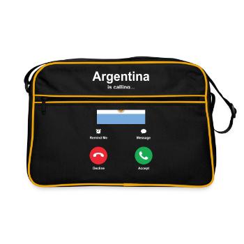 Argentinien - Retro Tasche - Schwarz/Gold - Vorne