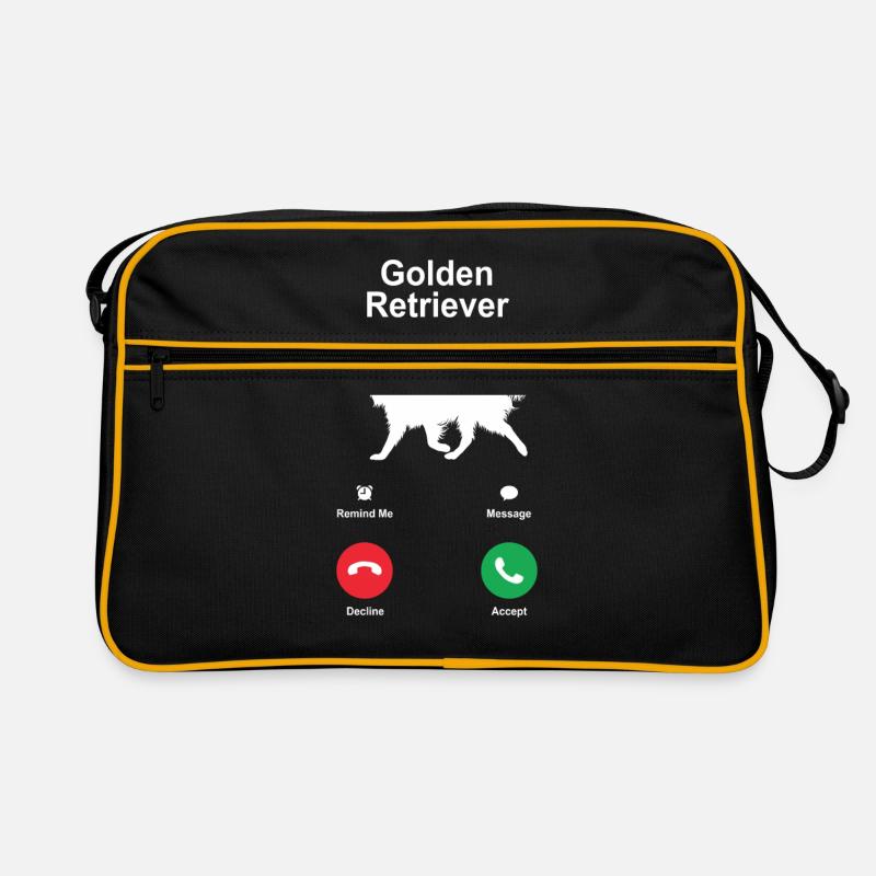 Golden Retriever - Retro Tasche - Schwarz/Gold