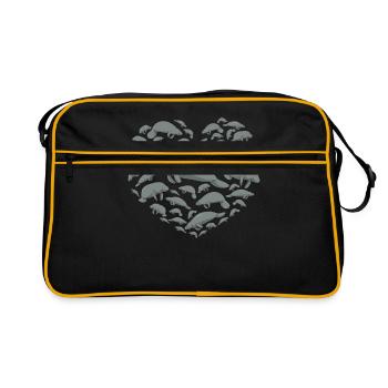 Manatee shirt women manatee manatee - Retro Bag - black/gold - Front