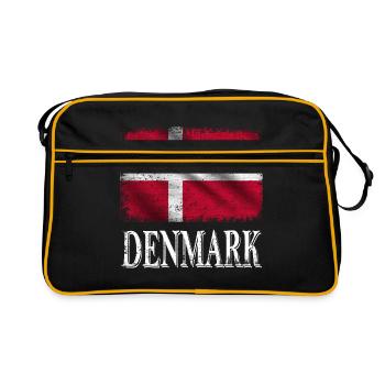 Danemark, drapeau du Danemark - Sac Retro - noir/or - Devant