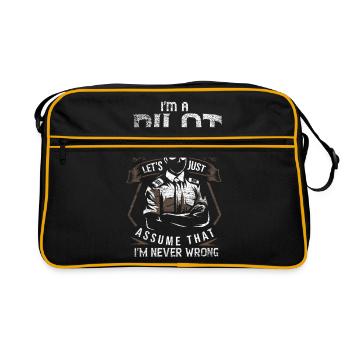 Pilote d'avion disant - Sac Retro - noir/or - Devant
