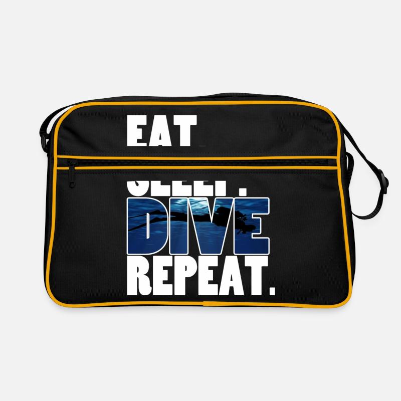 Dive,Diver - Retro Tasche - Schwarz/Gold