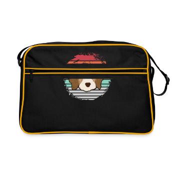 Cavapoo Hund - Retro Tasche - Schwarz/Gold - Vorne