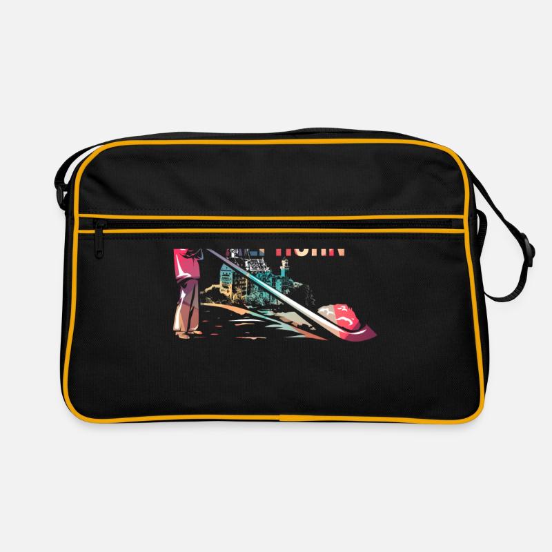 Alphorn - Retro Tasche - Schwarz/Gold