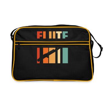Flöte - Retro Tasche - Schwarz/Gold - Vorne