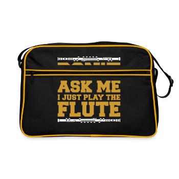 Flöte - Retro Tasche - Schwarz/Gold - Vorne