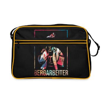 Bergmann Bergbau Kumpel - Retro Tasche - Schwarz/Gold - Vorne